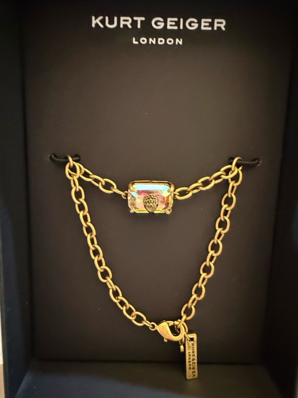 Kurt Geiger Gold Bracelet Limited Edition With Iridescent Crystal!✨